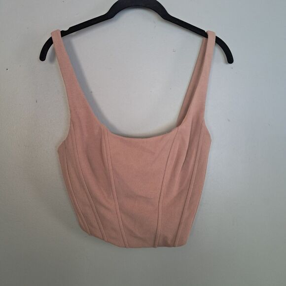 Miss Lola Cropped Boned Bustier Size Medium Brown - Picture 2 of 4